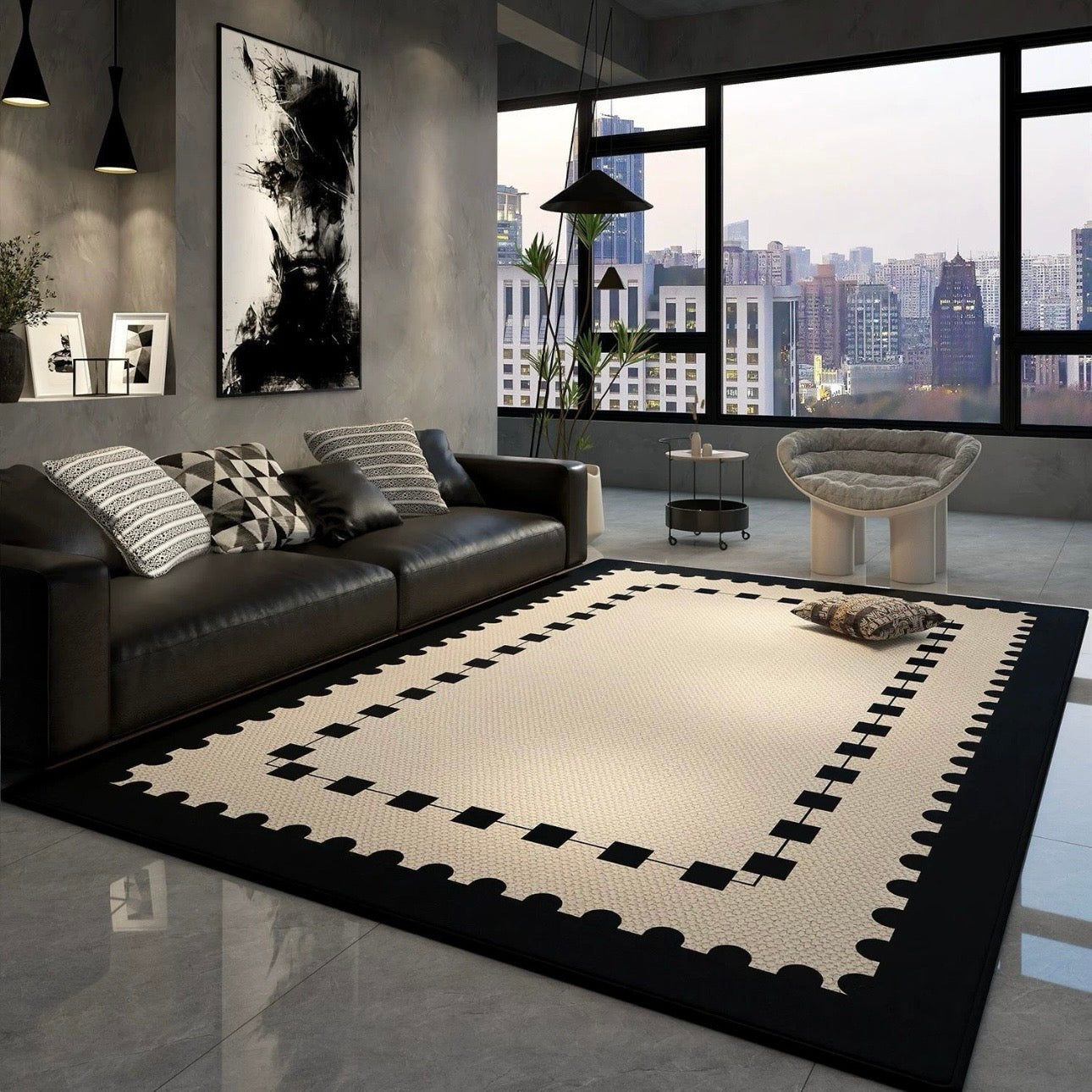 Steel Horizon Rug – Modern High Rise