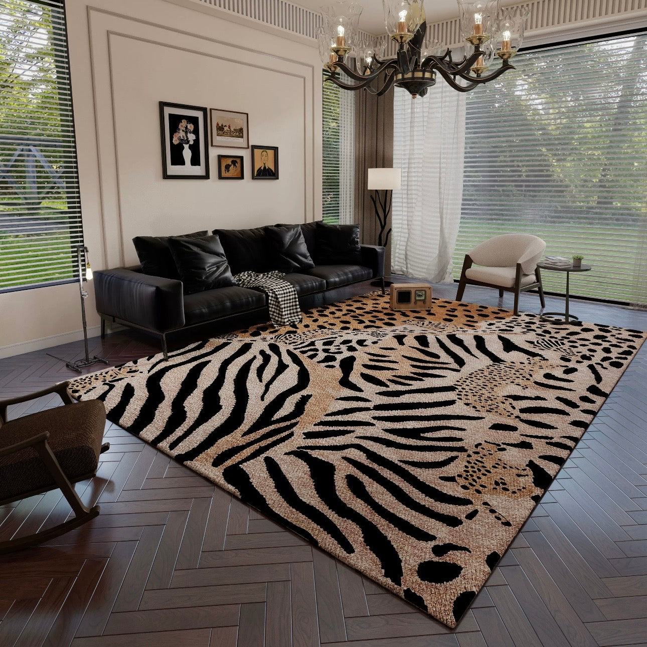Soft Sand Leopard Rug – Savage Elegance