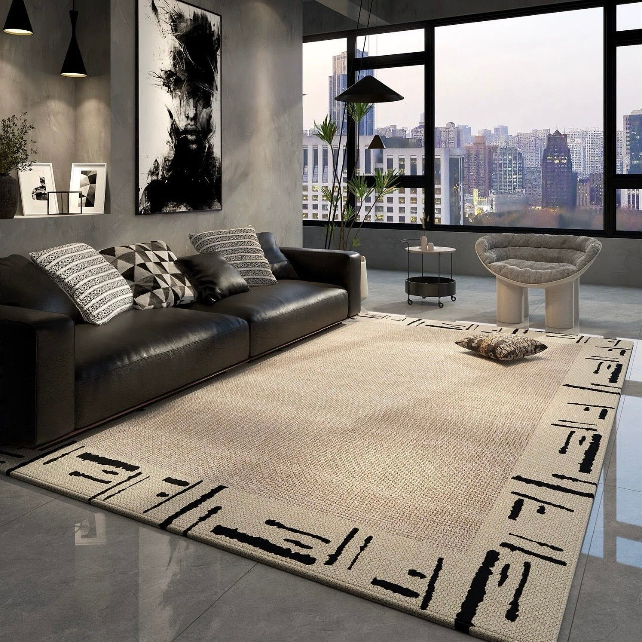 Metallic Edge Rug – Modern High Rise
