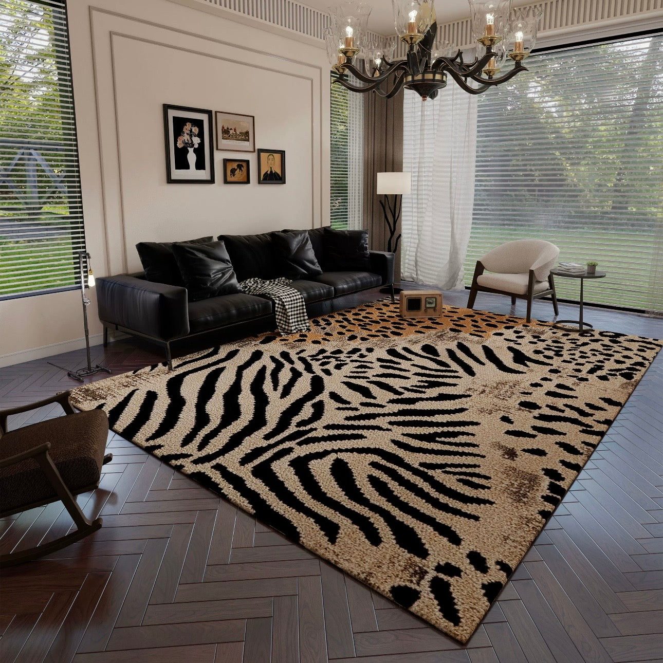 Midnight Leopard Rug – Savage Elegance